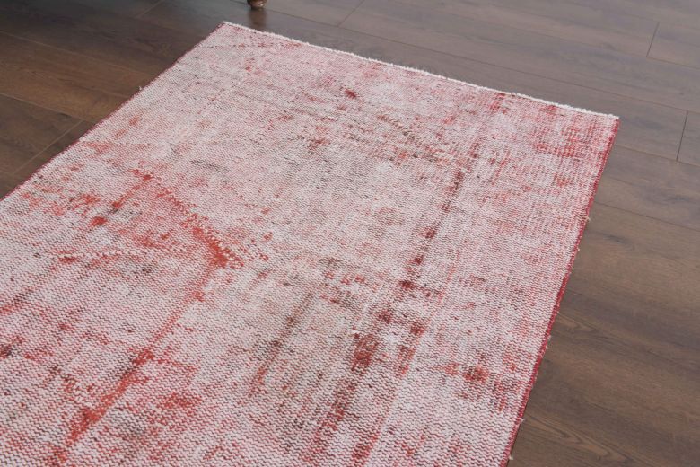 Distressed Red Vintage Anatolian Rug Runner