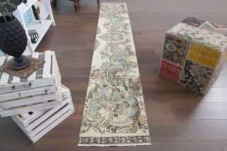 Floral Oushak Runner Rug - Thumbnail