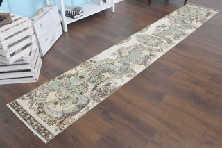 Floral Oushak Runner Rug - Thumbnail