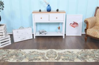 Floral Oushak Runner Rug - Thumbnail