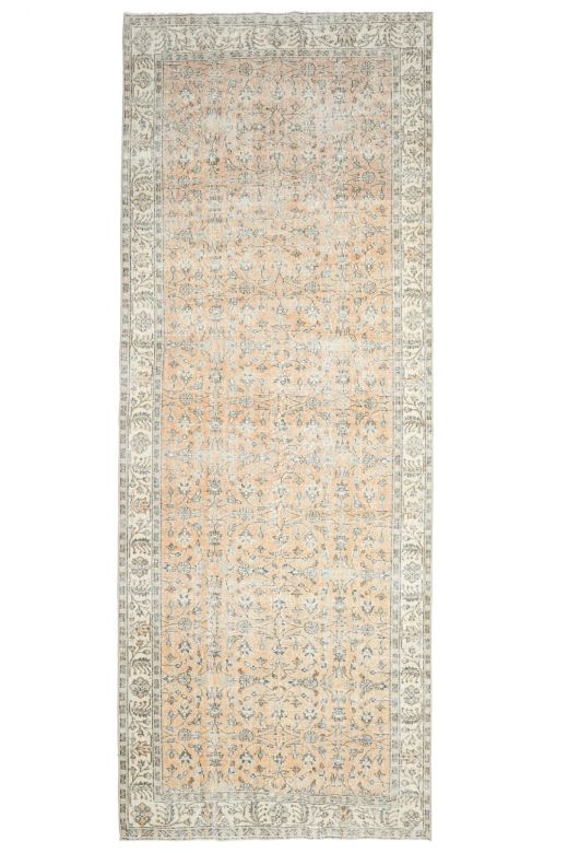 Floral Wide Runner Rug - 1970s