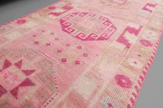 Handwoven Pink Runner of 1970s - Thumbnail