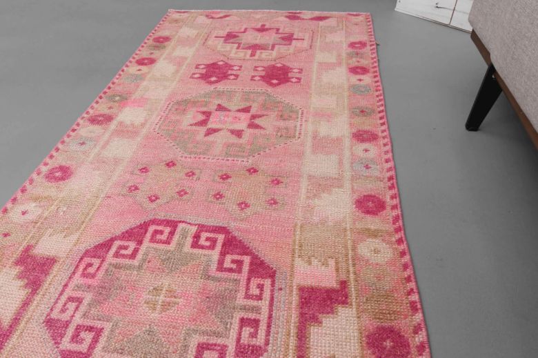 Handwoven Pink Runner of 1970s