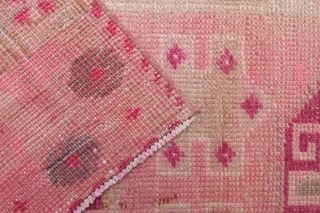Handwoven Pink Runner of 1970s - Thumbnail
