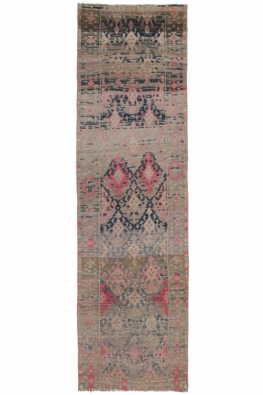 Faded Oushak Runner Rug