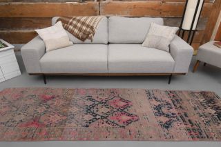 Faded Oushak Runner Rug - Thumbnail