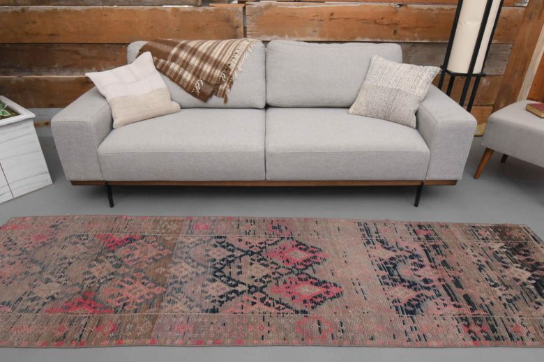 Faded Oushak Runner Rug