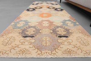 Beige Vintage Runner Rug - Thumbnail