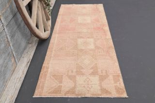 Pink Vintage Oushak Runner Rug - Thumbnail