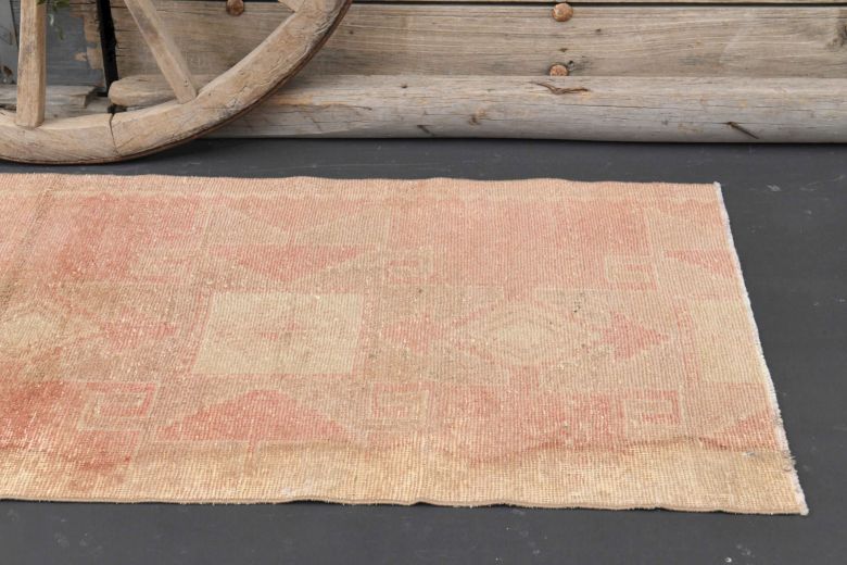 Pink Vintage Oushak Runner Rug