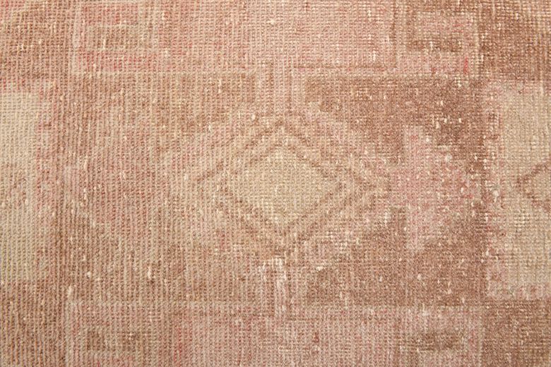 Pink Vintage Oushak Runner Rug