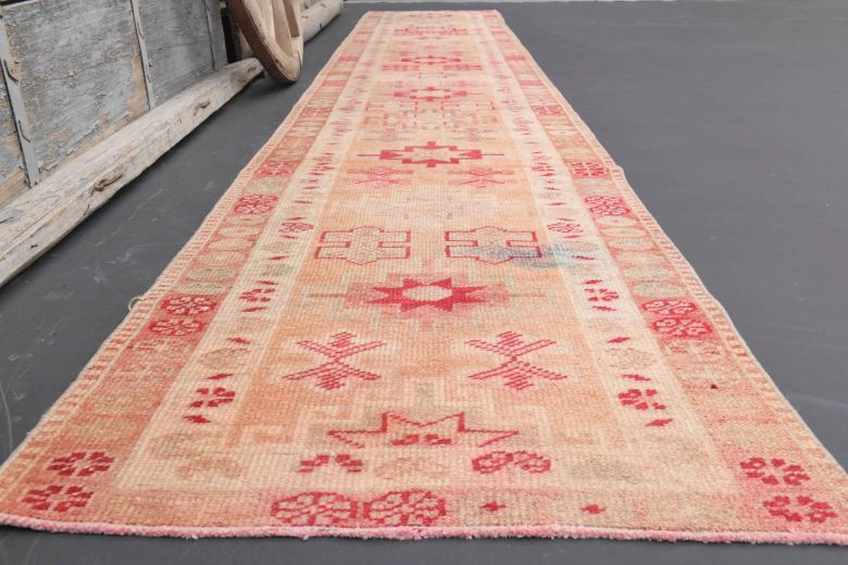 Hand-Knotted Vintage Long Runner Rug