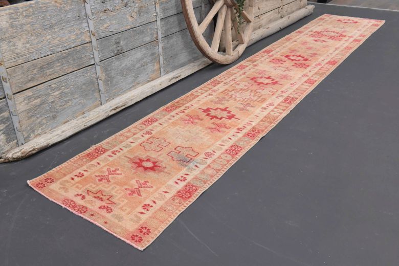 Hand-Knotted Vintage Long Runner Rug