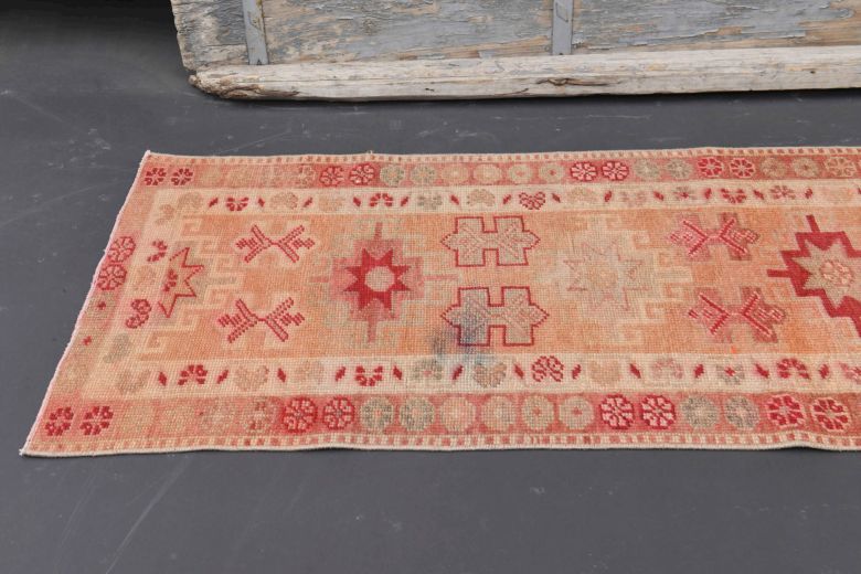 Hand-Knotted Vintage Long Runner Rug