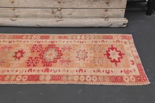 Hand-Knotted Vintage Long Runner Rug - Thumbnail