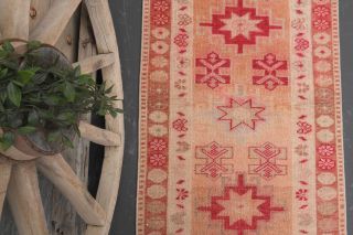 Hand-Knotted Vintage Long Runner Rug - Thumbnail