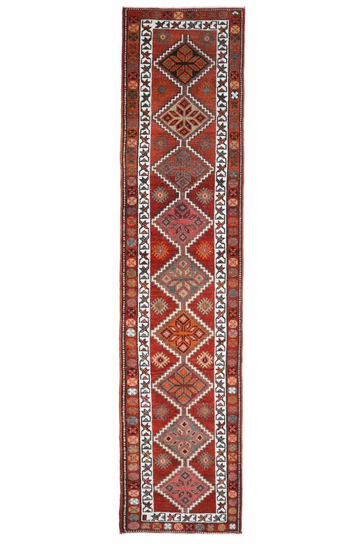 Vintage Hand-Knotted Runner Rug