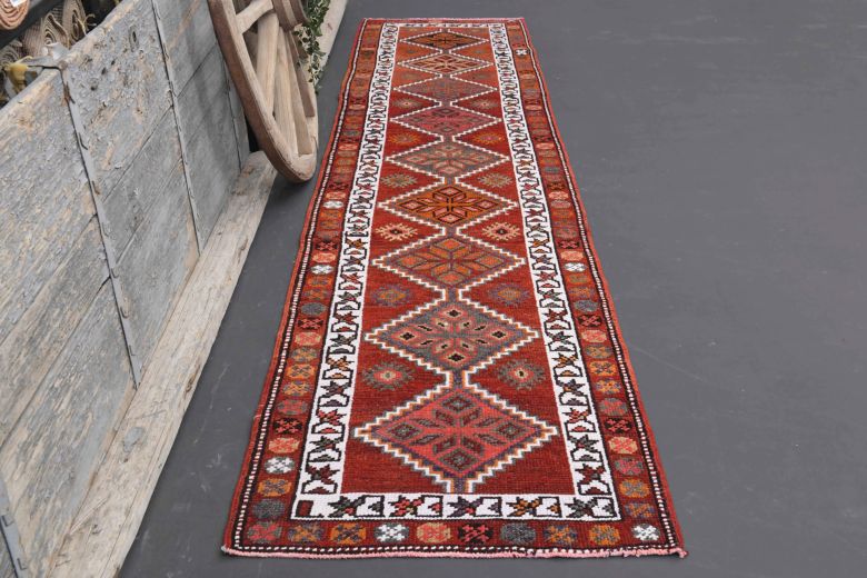 Vintage Hand-Knotted Runner Rug