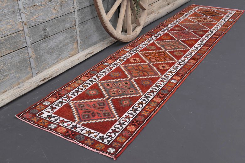 Vintage Hand-Knotted Runner Rug