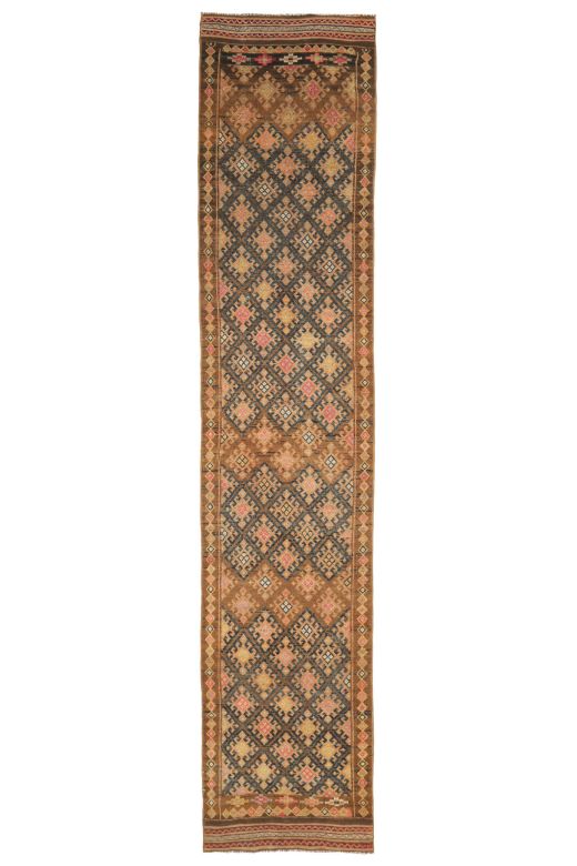Vintage Ikat Hereke Runner Rug