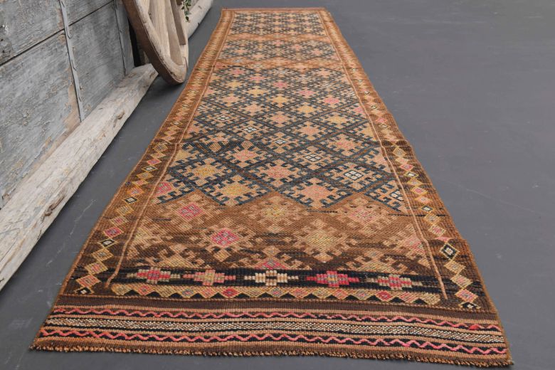 Vintage Ikat Hereke Runner Rug