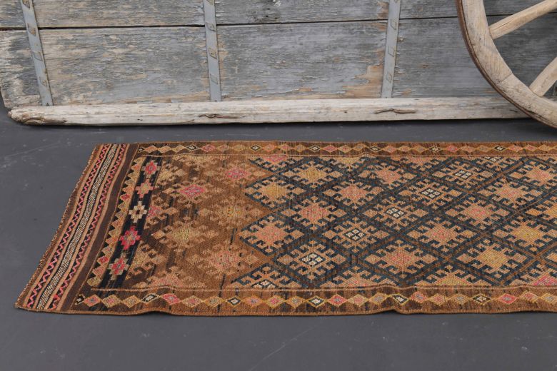 Vintage Ikat Hereke Runner Rug