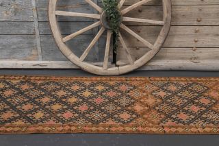 Vintage Ikat Hereke Runner Rug - Thumbnail