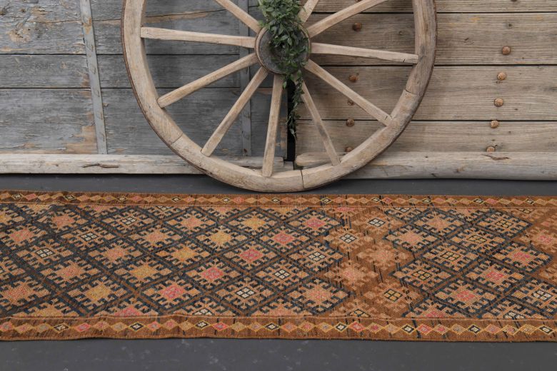 Vintage Ikat Hereke Runner Rug