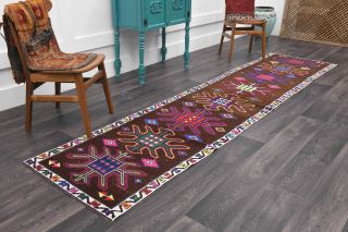 Vibrant Unique Vintage Runner Rug - Thumbnail