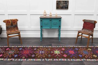 Vibrant Unique Vintage Runner Rug - Thumbnail