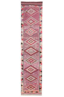 Purple Vintage Anatolian Runner Rug - Thumbnail