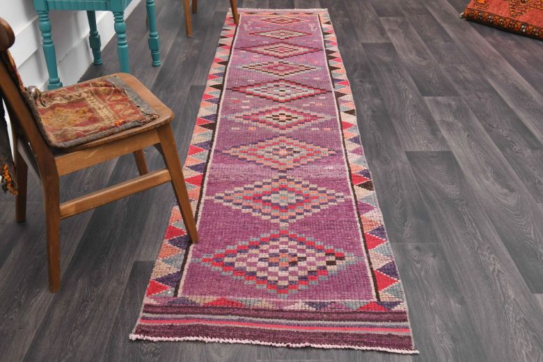 Purple Vintage Anatolian Runner Rug