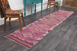 Purple Vintage Anatolian Runner Rug - Thumbnail