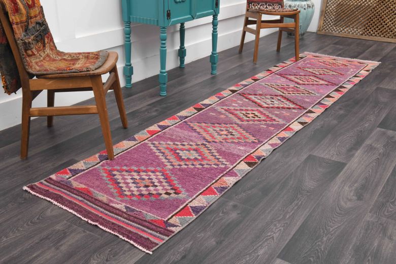 Purple Vintage Anatolian Runner Rug