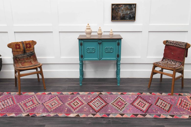 Purple Vintage Anatolian Runner Rug