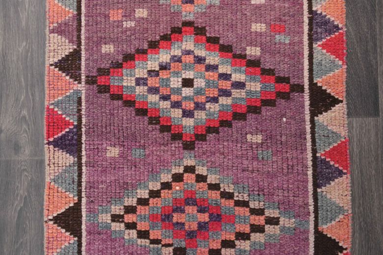 Purple Vintage Anatolian Runner Rug