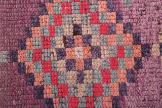 Purple Vintage Anatolian Runner Rug - Thumbnail