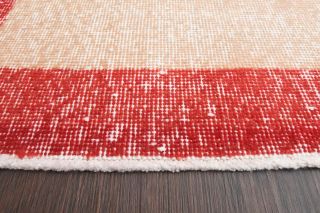 Bordered Vintage Oushak Runner Rug - Thumbnail