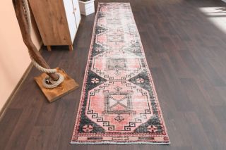 1960's Distressed Red Runner Rug - Thumbnail