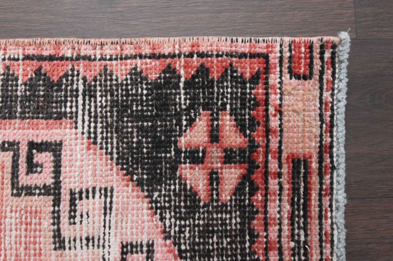 1960's Distressed Red Runner Rug