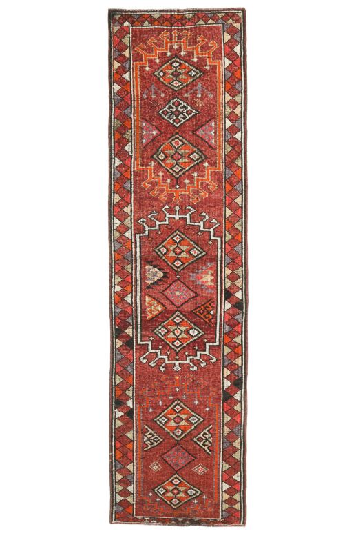 Vibrant Red - Vintage Anatolian Runner Rug