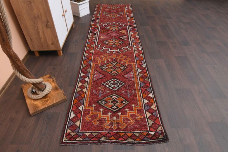 Vibrant Red - Vintage Anatolian Runner Rug