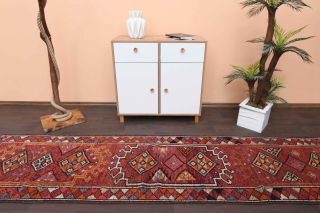 Vibrant Red - Vintage Anatolian Runner Rug - Thumbnail