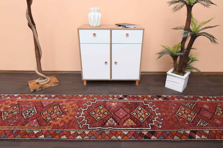 Vibrant Red - Vintage Anatolian Runner Rug