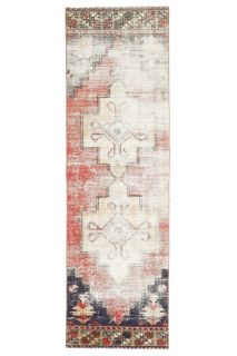 Distressed Red Vintage Runner Rug - Thumbnail