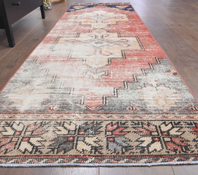 Distressed Red Vintage Runner Rug