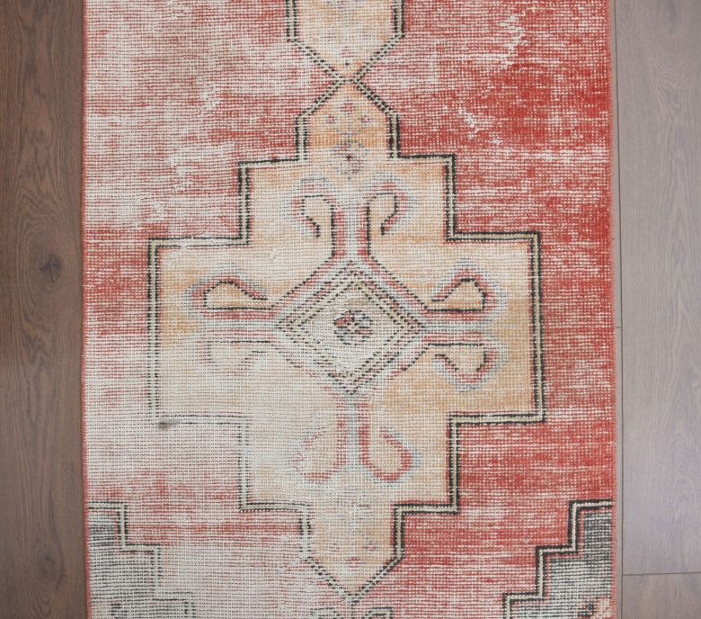 Distressed Red Vintage Runner Rug