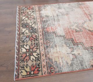 Distressed Red Vintage Runner Rug - Thumbnail