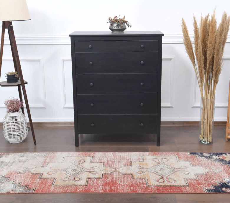 Distressed Red Vintage Runner Rug