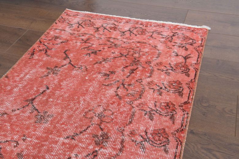 Red Vintage Floral Runner Rug